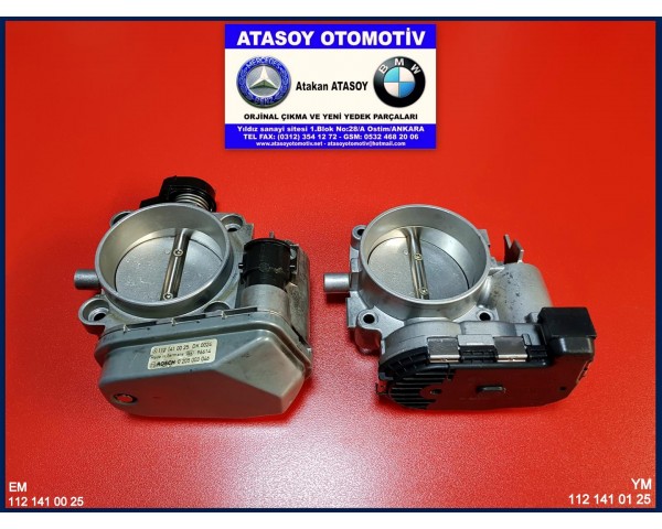 MERCEDES W220 S320 GAZ KELEBEĞİ 1121410025 , 1121410125 0205003046 0280750019 A1121410025 A1121410125 A 112 141 00 25 A 112 141 01 25 - 0 205 003 046 - 0 280 750 019 DK0024 W211 E320 GAZ KELEBEĞİ